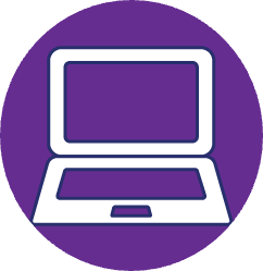 laptop icon on purple background