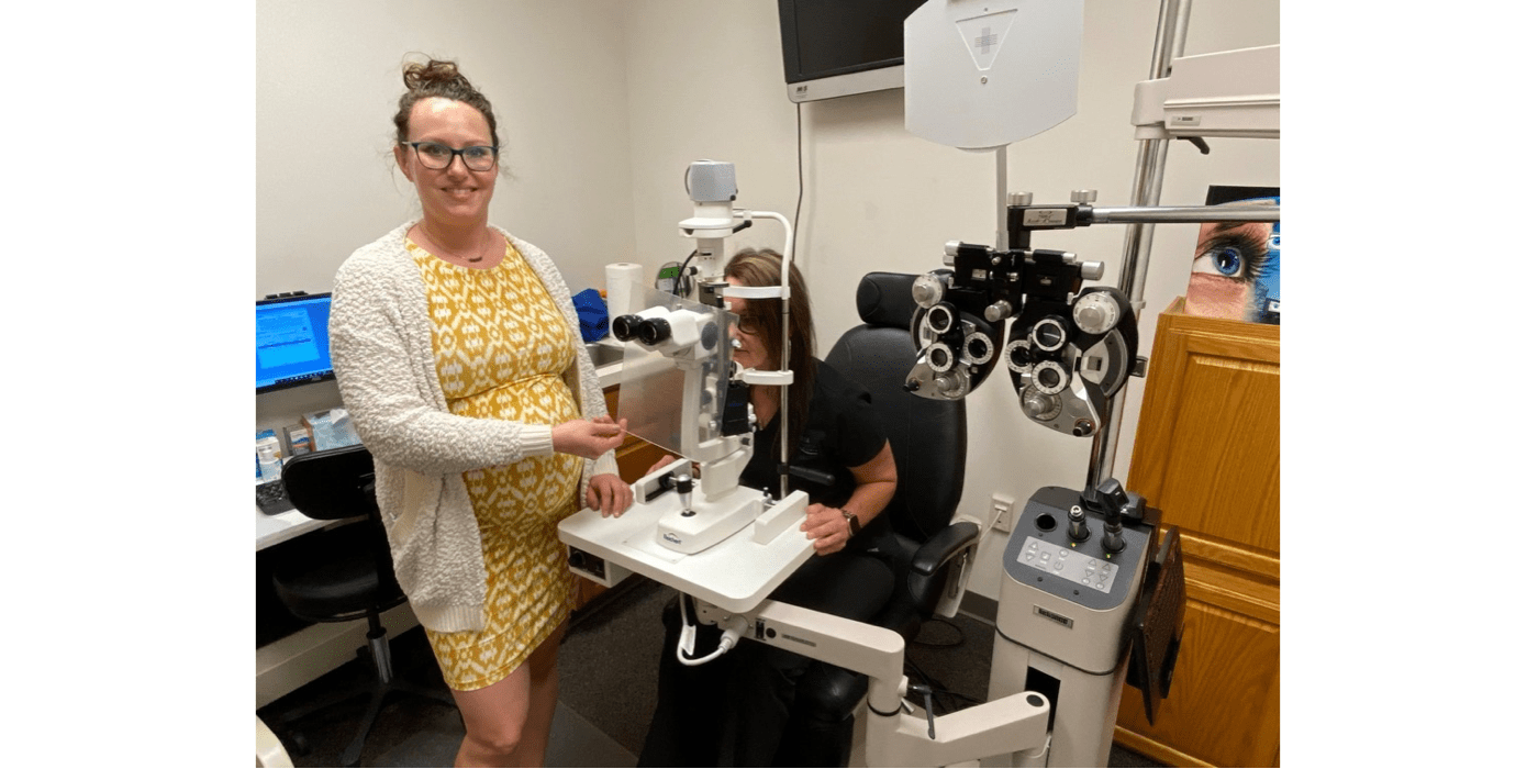 When Dr. Amanda Berrang and a patient at Virginia Eye Care Clinic's exam room