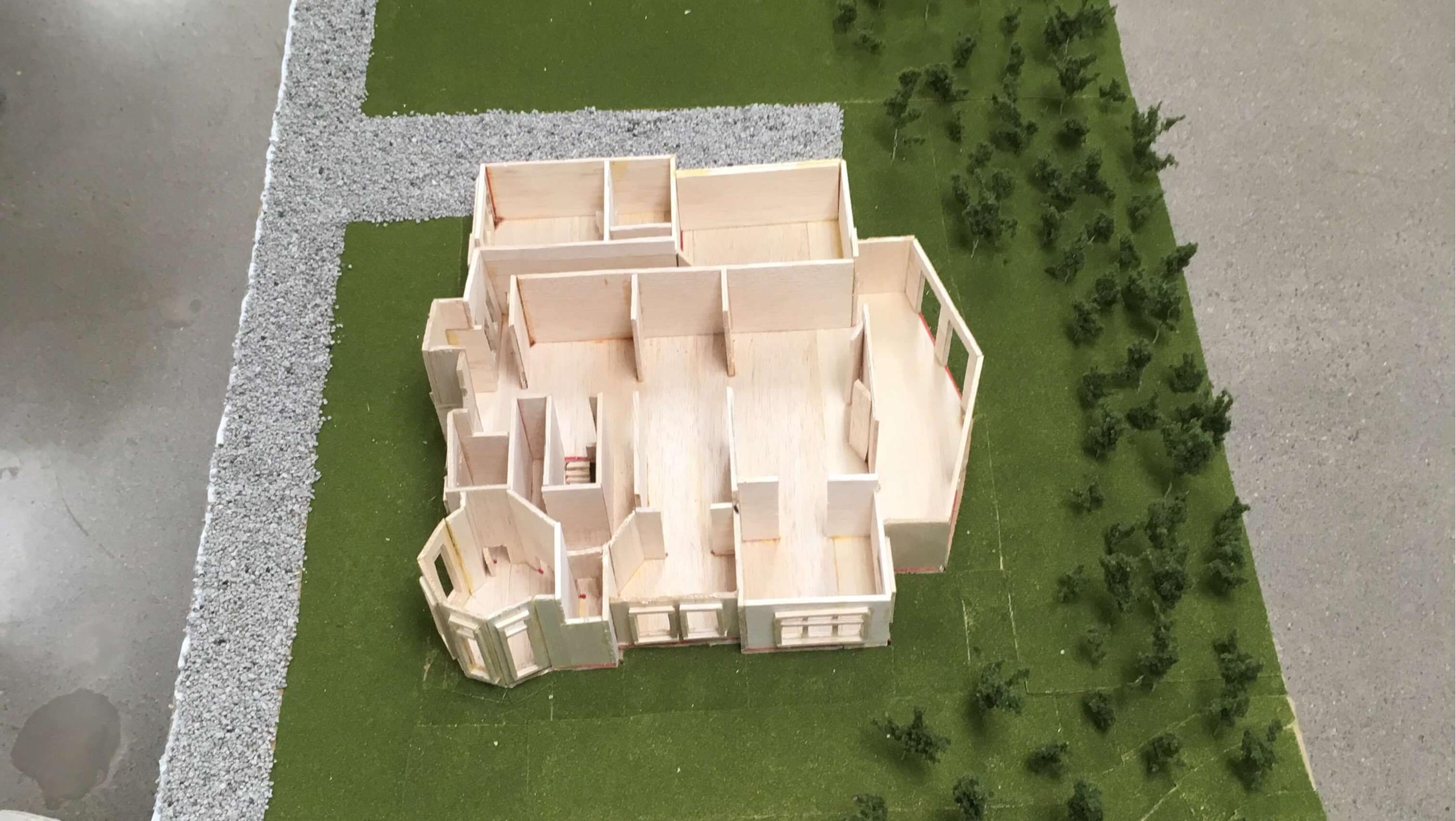 A student-built architectural model: example of hands-on design work that e4usa